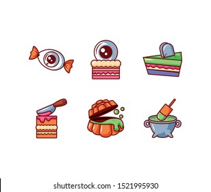 bundle halloween with set icons vector illustration design
