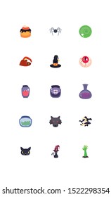 bundle halloween with set icons vector illustration design
