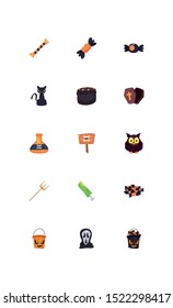 bundle halloween with set icons vector illustration design