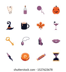 bundle of halloween set icons vector illustration design