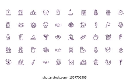 bundle of halloween set icons vector illustration design