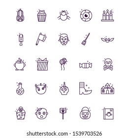 bundle of halloween set icons vector illustration design
