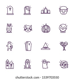 bundle of halloween set icons vector illustration design