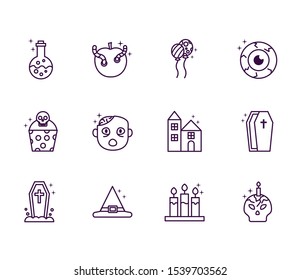 bundle of halloween set icons vector illustration design