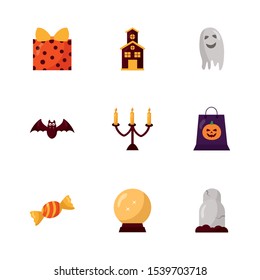 bundle of halloween set icons vector illustration design