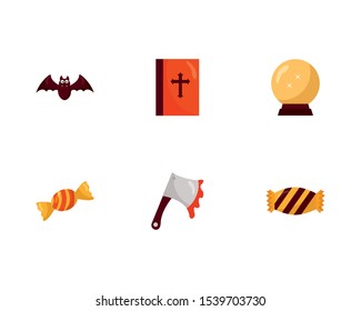 bundle of halloween set icons vector illustration design