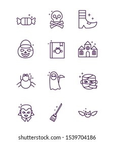 bundle of halloween set icons vector illustration design