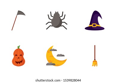 bundle of halloween set icons vector illustration design