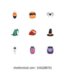 bundle halloween with set icons vector illustration design