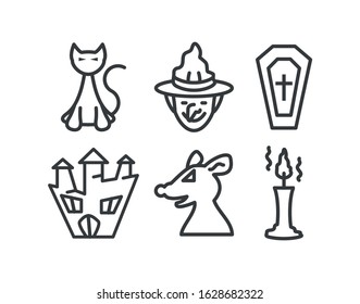 bundle halloween with set icons vector illustration design