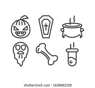 bundle halloween with set icons vector illustration design