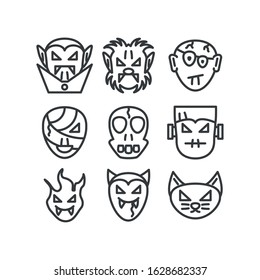 bundle halloween with set icons vector illustration design