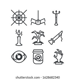 bundle halloween with set icons vector illustration design