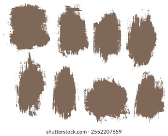 Bundle of hand-drawn wheat color grungy paint brush stroke line