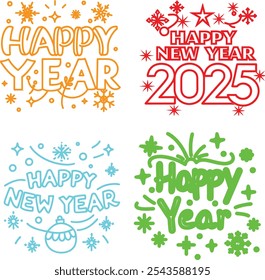 Bundle Happy New Year Art en Illustrator