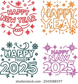 Bundle Happy New Year Art en Illustrator