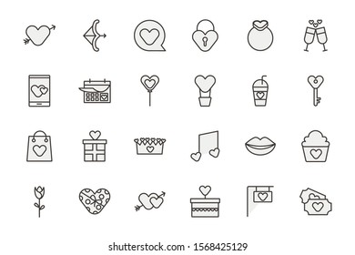 bundle of happy valentines day set icons vector illustration design