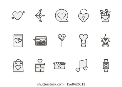 bundle of happy valentines day set icons vector illustration design
