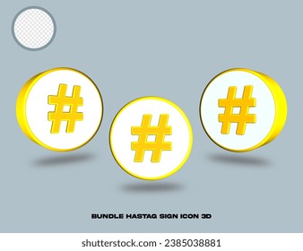 bundle hastag sign icon 3D render