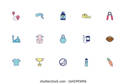 bundle of healthy lifestyle icons vector illustration design