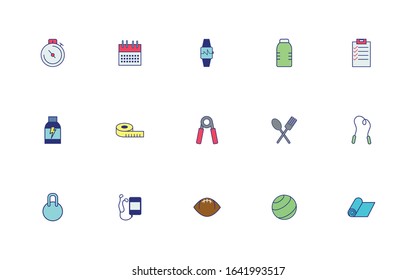 bundle of healthy lifestyle icons vector illustration design
