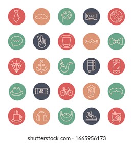 bundle of hipster style set icons vector illustration design