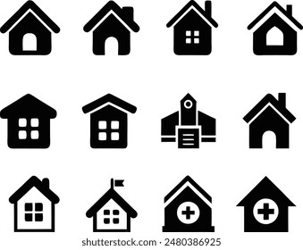 A bundle home silhouette illustration