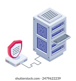 Bundle of Hosting Servers Isometric Icons

