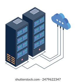 Bundle of Hosting Servers Isometric Icons

