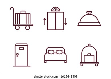 bundle of hotel set icons vector illustration design