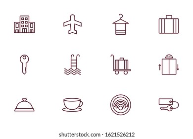bundle of hotel set icons vector illustration design