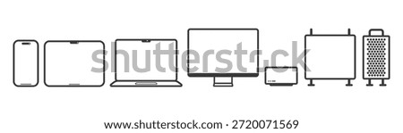 Bundle icon set gadget device, smartphone, tab, notebook, PC and computer