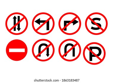 señales de tráfico de iconos agrupados, sin estacionamiento, sin parada