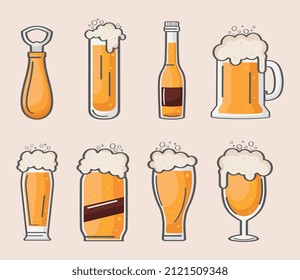 bundle of icons with beers