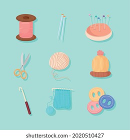 bundle of icons for knit