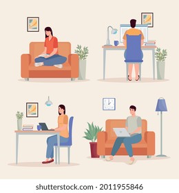 conjunto de iconos para personas que trabajan