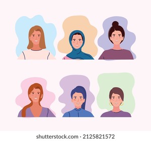 bundle of icons with womens