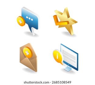 Pacote de ilustrações com temas de mídia social comentários de conversas