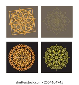 Bundle of Indian Traditional Mandala Design. Hand-drawn Indian traditional mandala, Authentic Indian traditional mandala rangoli designs, Colorful mandala designs.