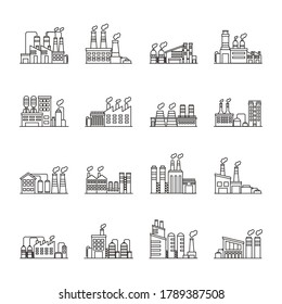 bundle of industry factory set icons vector illustration design