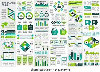 Bundle infographic elements data visualization vector design template. Can be used for steps, business processes, workflow, diagram, flowchart concept, timeline, marketing icons, info graphics.