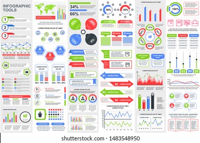 Bundle infographic elements data visualization vector design template. Can be used for steps, business processes, workflow, diagram, flowchart concept, timeline, marketing icons, info graphics.