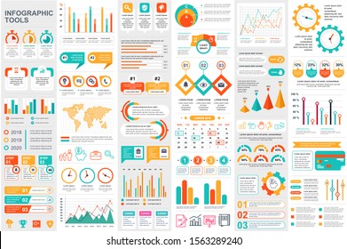 Bundle infographic elements data visualization vector design template. Can be used for steps, business processes, workflow, diagram, flowchart concept, timeline, marketing icons, info graphics.