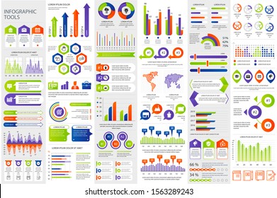 Infographics Charts Financial Analysis Data Graphs Stock Vector 