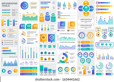 Bundle infographic elements data visualization vector design template. Can be used for steps, business processes, workflow, diagram, flowchart concept, timeline, marketing icons, info graphics.