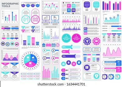 Bundle infographic elements data visualization vector design template. Can be used for steps, business processes, workflow, diagram, flowchart concept, timeline, marketing icons, info graphics.