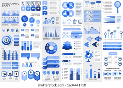Bundle infographic elements data visualization vector design template. Can be used for steps, business processes, workflow, diagram, flowchart concept, timeline, marketing icons, info graphics.