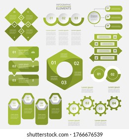 Bundle Infographic Elements Data Visualization. Vector Template With 2, 3, 4 Options. Can Be Used For Presentations, Business Processes, Workflow, Diagram, Flowchart, Timeline, Marketing, Trainings.