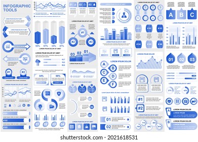 Bundle infographic elements data visualization vector design template. Can be used for steps, business processes, workflow, diagram, flowchart concept, timeline, marketing icons, info graphics.