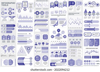 Bundle infographic elements data visualization vector design template. Can be used for steps, business processes, workflow, diagram, flowchart concept, timeline, marketing icons, info graphics.